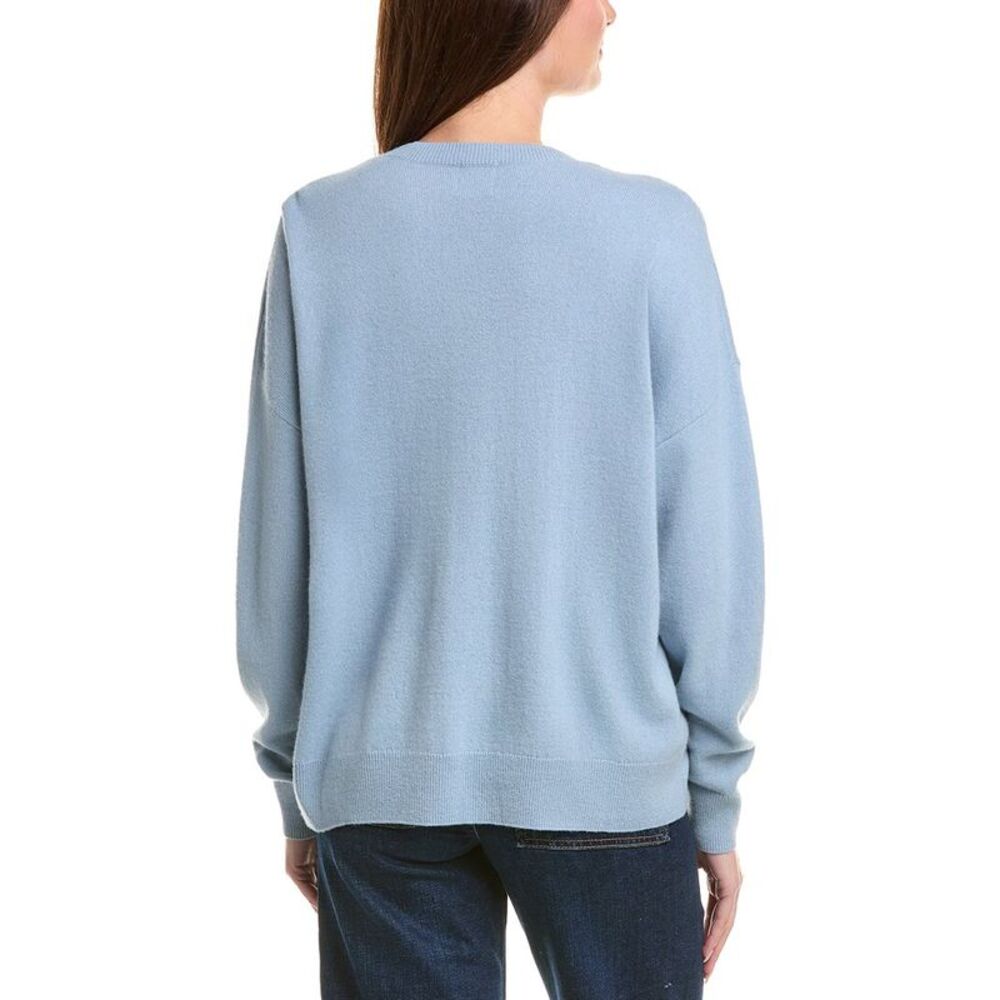 Leset Womens  Zoe Wool & Cashmere-Blend Sweater, Blue - Picture 2 of 3